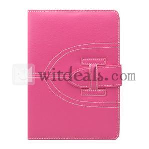 横開きタイプ　iPad miniレザーケース／iPad miniカバー　スタンド式　ピンク