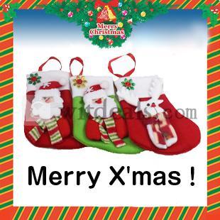 クリスマス　ソックス　靴下　サンタクロース模様
