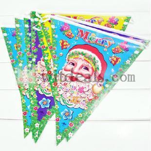 サンタクロース3角旗 クリスマスツリー飾り　クリスマスオーナメント　