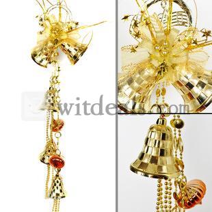 【クリスマス飾り】クリスマスベル・クラスター　80X23cm　金色
