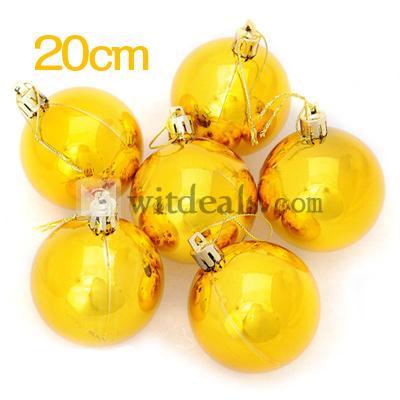 メッキ光沢煌きクリスマスツリーオーナメントボール／装飾ボール　20cmシングル　ゴールド