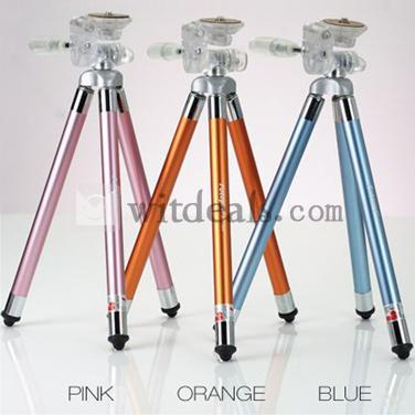 ミニデジカメ三脚 Fotopro FY-583　3WAY雲台付き canon、NIKON、ニコン、OLYMPUS、Panasonicなど対応　オレンジ