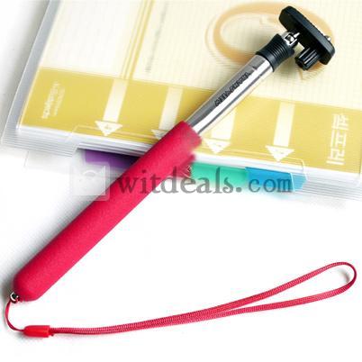 デジカメ 一脚 小型　 ビデオカメラ一脚　セルフタイマーなど用　レッド 汎用