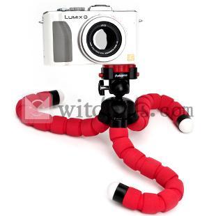 ビデオカメラミニ三脚　デジカメ ミニ三脚 携帯用　球型雲台　レッド