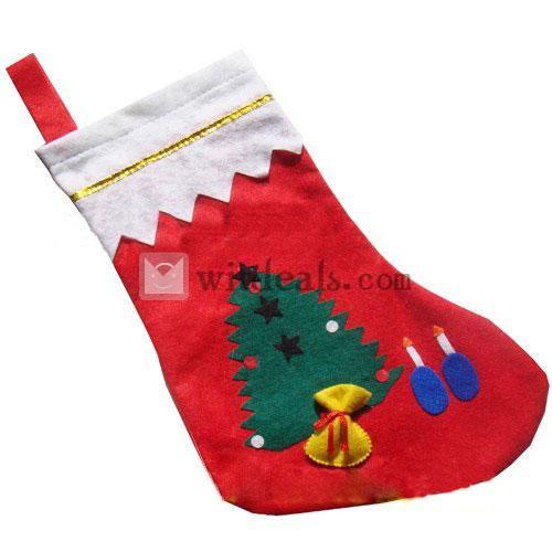 プレゼントソックス／靴下　クリスマスイブ　クリスマスツリー　オーナメント 靴下 クリスマスサンタソックス 一個
