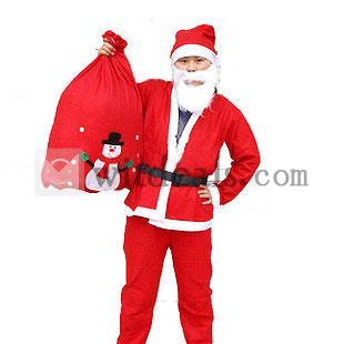 メンズサンタクロース 5点セット ビッグサイズ　男性メンズサンタコスチューム クリスマスサンタコスチューム☆コスプレ衣装 帽子 /ジャケット /ズボン /ベルト /ヒゲ