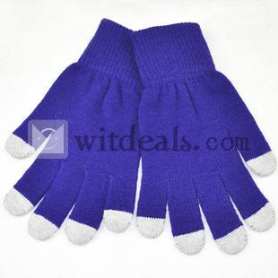 五つ指タッチ　スマホ手袋　iPhone5手袋　5本の指でスマートフォンを操作できる手袋　レディース/メンズ/キッズ/スマートフォン手袋　ダークブルー