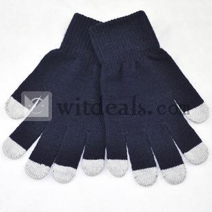 防寒＆おしゃれ　スマホ手袋　五つ指タッチ 　iPhone5手袋　5本の指でスマートフォンを操作できる手袋　レディース/メンズ/キッズ/スマートフォン手袋　ブラック