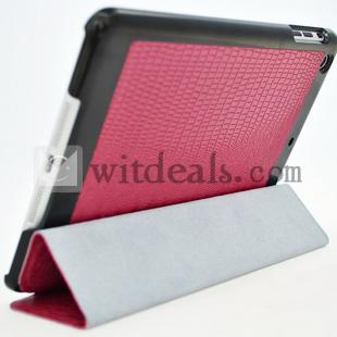 iPad mini保護ケース　超薄型合皮珠光　ローズレッド