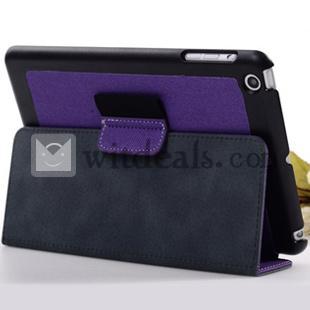 PUレザーソフトiPad mini保護ケース　ビジネス風　紫色