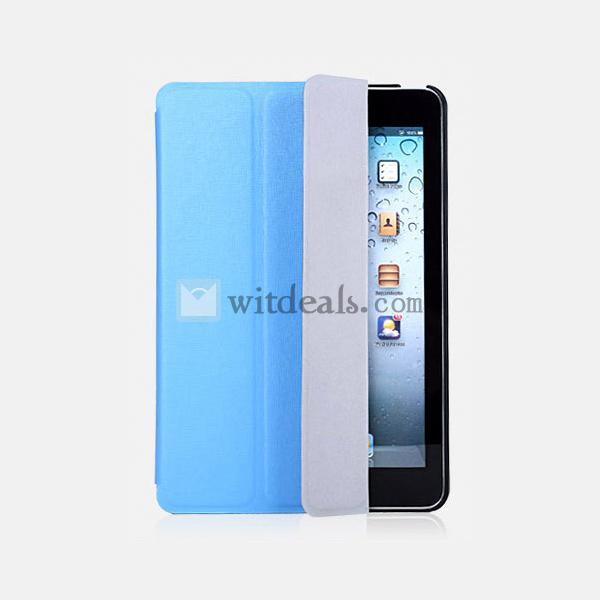 iPad Mini 専用スタンド機能付スマートカバー　iPad Miniレザーケース　ブルー