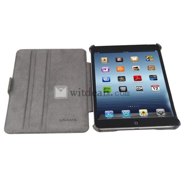 iPad Miniカウボーイスキンレザーケース　iPadミニ保護カバー　グレー