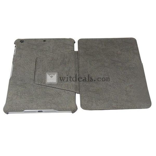 iPad Miniカウボーイスキンレザーケース　iPadミニ保護カバー　グレー