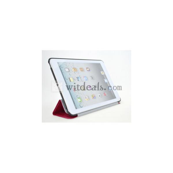 iPad mini保護ケース　超薄型合皮珠光　ローズレッド