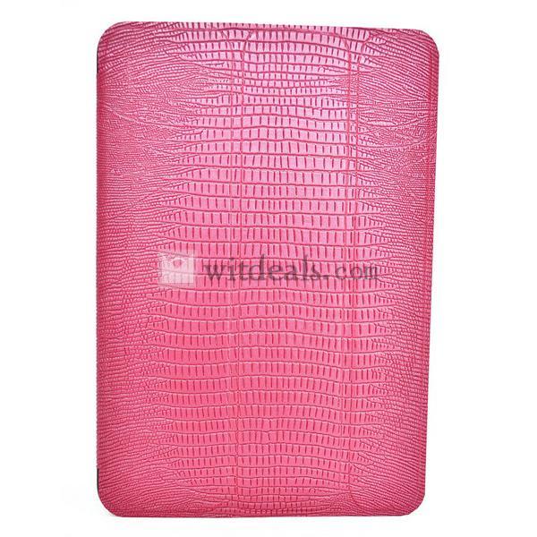 iPad mini保護ケース　超薄型合皮珠光　ローズレッド