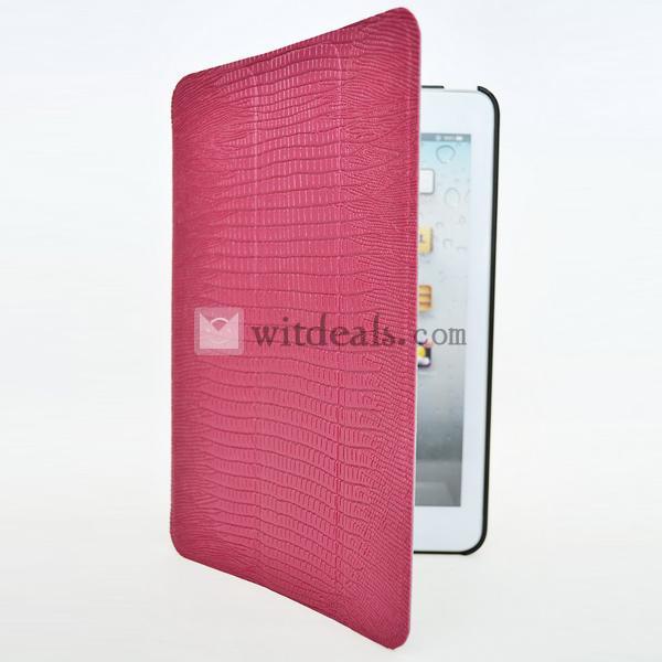 iPad mini保護ケース　超薄型合皮珠光　ローズレッド