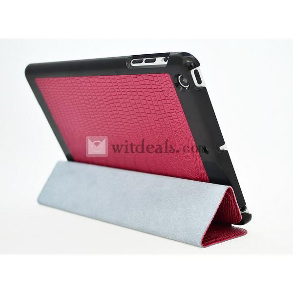 iPad mini保護ケース　超薄型合皮珠光　ローズレッド