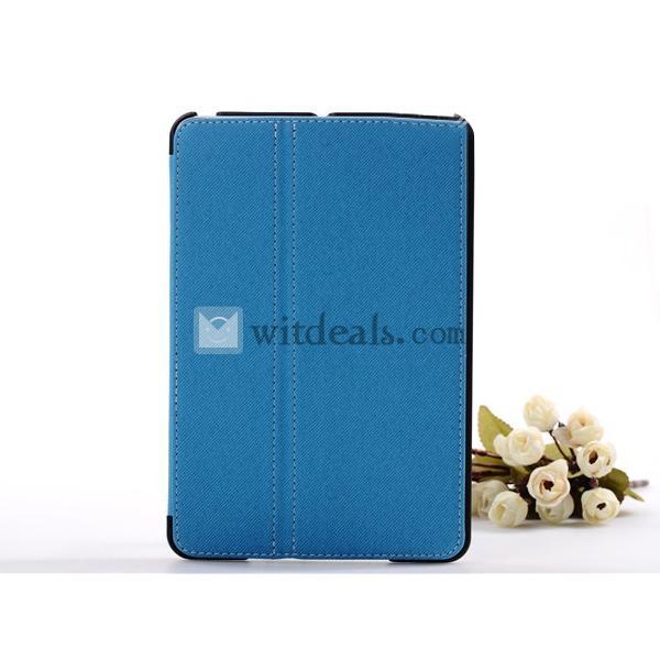 iPad mini保護ケース　高級PUレザー　純色ブルー