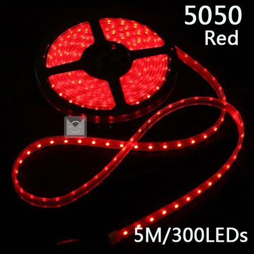 新型5m SMD5050 防水LEDテープライト／リボンライト／クリスマス 300LEDs レッド