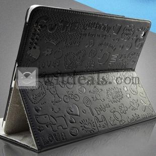PU iPad mini専用フェイクレザーケース　iPad miniカバー　ブラック