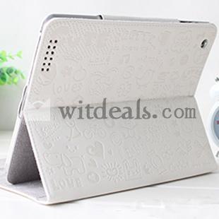 iPad mini専用ケース　iPad miniカバー　PUレザーケース　ホワイト