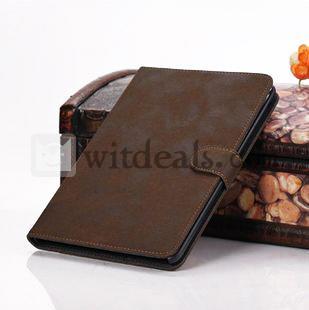 iPadミニ ケース　クラシック風　iPad miniフェイクレザーケース　コーヒー色