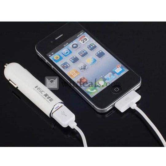 USBポート付き7継手自動車ユニバーサル充電器／iPhone車載アダプター／携帯用車内充電