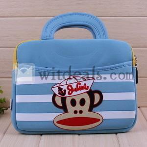 iPad4対応収納バッグ／iPad4保護ケースカバー　可愛い大口猿ちゃんん　ブルー海軍