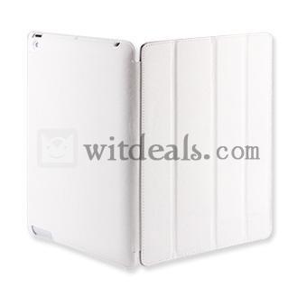 iPad4専用保護ケース／カバー　スマート　超薄　純色ビーチ風　ホワイト