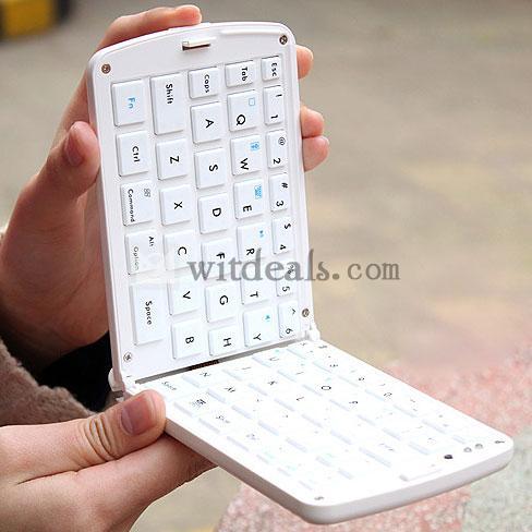 iPad miniワイヤレス Bluetoothキーボード　折りたたみ式iPad miniキーボード ホワイト