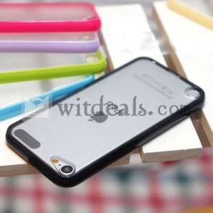 iPod touch5専用保護ケース　半透明iPodケース／カバー　ソフト枠　ブラック
