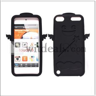 iPod touch5アングル保護ケース　カートゥーンiPod touch5シリコンケース　ブラック