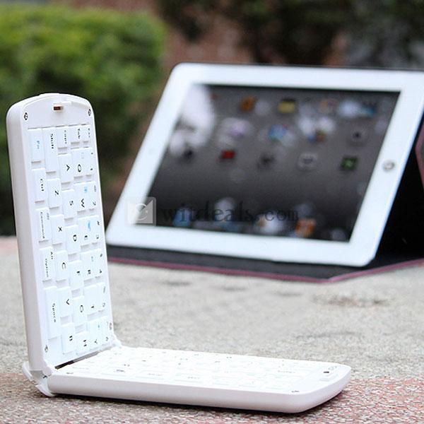 iPad miniワイヤレス Bluetoothキーボード　折りたたみ式iPad miniキーボード ホワイト