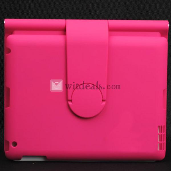 iPad4 360度回転可能スタンド　iPad4Bluetoothキーボードケース付きスタンド　ロージレッド
