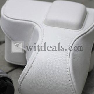 Sony NEX3 NEX5C NEX5 NEX5N用 PUレザーケース / カバー 一眼 かわいい ホワイト