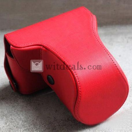 Nikon J1一眼レフカメラケース　可愛いニコン J1専用PUレザーカメラカバー　Nikon J1/J2対応　レッド