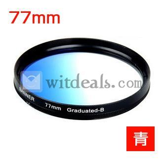 カメラ用フィルター 77mm　ハーフグラデーションフィルター ブルー 青