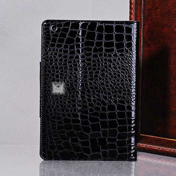 iPad mini専用レザーケース　ワニ柄　iPadミニ保護ケース　iPad miniカバー　【6色選べる】 ブラック