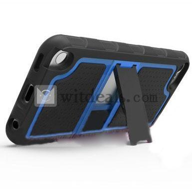 iPod touch5ケース 　PC+TPU 　2色　スタンド付き　ブルー