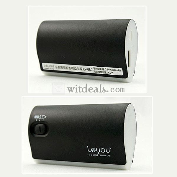 iPhone5sバッテリーiPhone5/4/5S & iPad2/3など対応 コンパクトモバイルバッテリー　5200mAh　ブラック