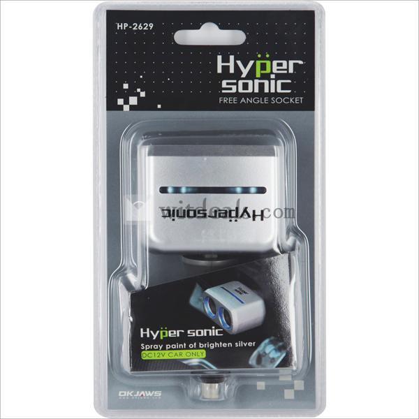 自動車直挿し２連シガーライター／2ポートソケット／２ポートバスパワーライト付き