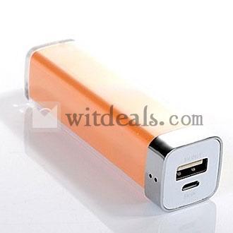 iPhone5充電器　 2200mAh 口紅式モバイルバッテリ コンパクト　汎用　オレンジ