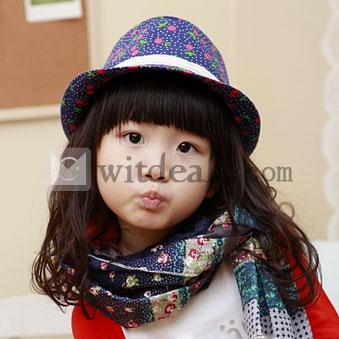 女の子用マフラー　キッズ　スカーフ/ストール/ショール兼用 ロングマフラー　子供用　春/秋