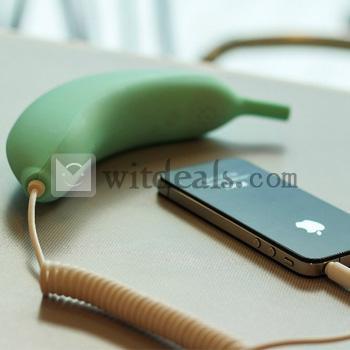 iPhone5受話器　iPhone4S/4、サンソム等も対応　放射線から保護 バナナタイプ　ブルー
