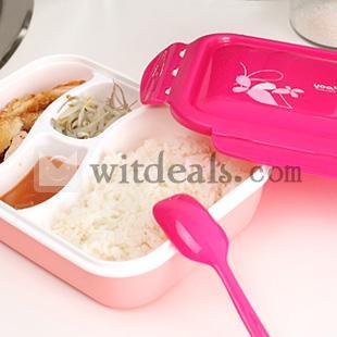 プラスチックお弁当箱 人気 おべんとうばこ 可愛いランチジャー ランチプレート 学生さん、OLさんにおすすめ 電子レンジも対応 レッド