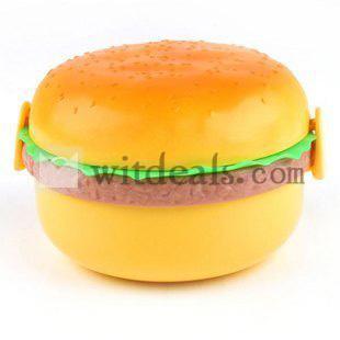 ハンバーガー弁当箱　可愛い　プラスチックランチジャー 男子女子弁当箱 3段　