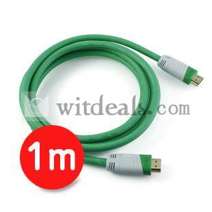hdmiケーブル　3D対応HDMIケーブルVer1.4【1ｍ】金メッキ仕様　Ethernet/HDTV(1080P) / PS3対応　グリーン
