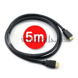 HDMIケーブル【5ｍ】フェライトコア付 ハイスピードHDMIケーブル　フルHD対応　HEC対応　ブラック