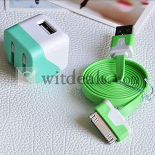 iPhone5用充電アダプタ　汎用ミニ充電器　iPhone4S/iPad mini等対応　グリーン