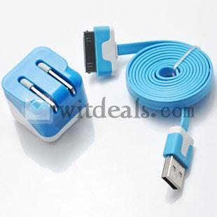 iPhone5ミニ充電器　iPad mini/iPad3/iPad2等対応　汎用充電アダプタ　ブルー